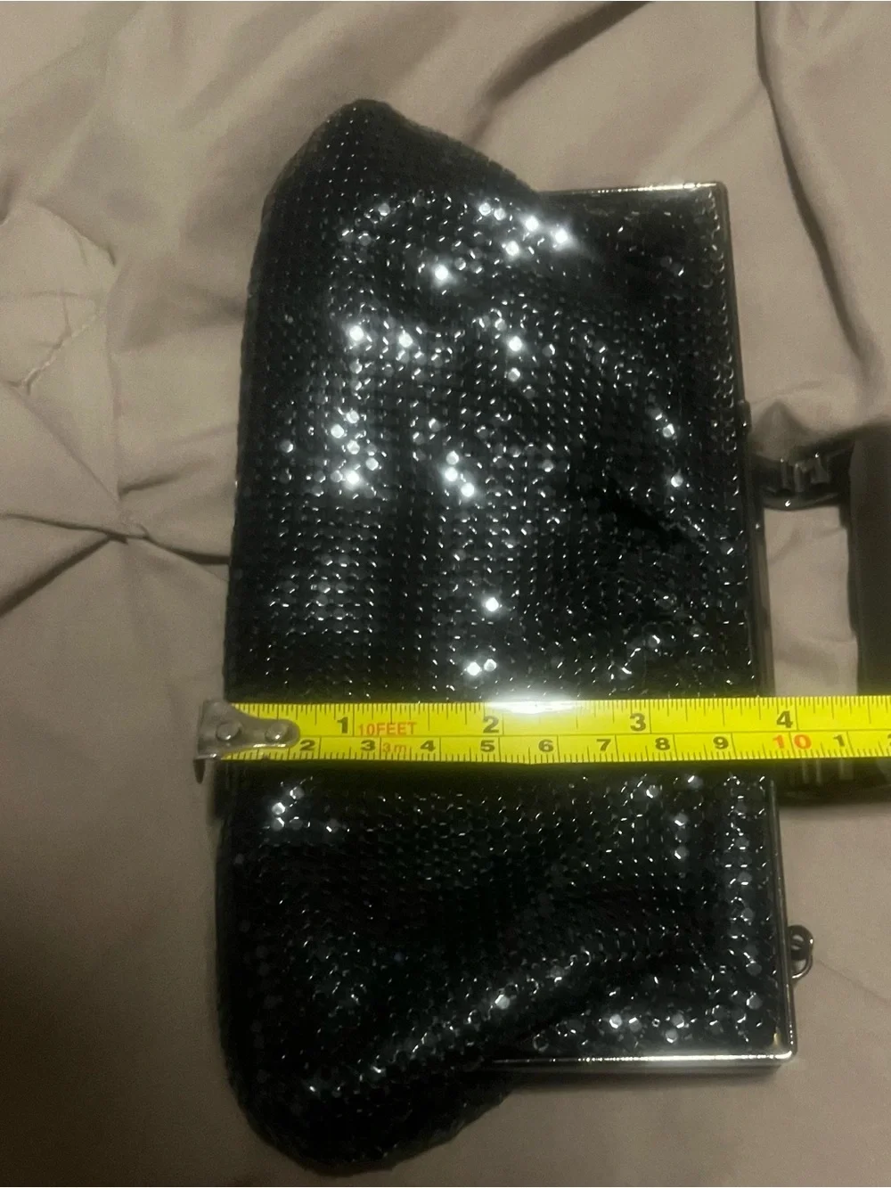 THE LIMITED Black Mesh Evening Clutch with Chain Strap